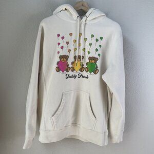 Teddy Fresh Hoodie Mens Medium Teddy Bear Heart Balloons Streetwear Pullover